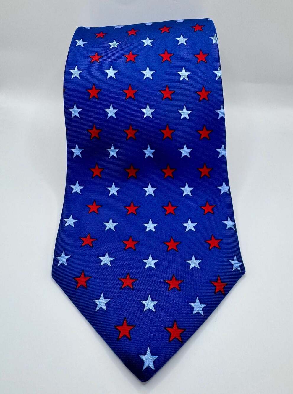 Lands' End Direct Merchants 100% Silk Patriotic Star Print Necktie